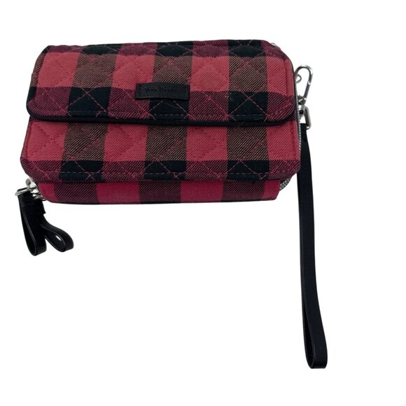 Vera Bradley Plaid Wristlet Wallet With Dual Zipper & Detachable Strap - Picture 1 of 12